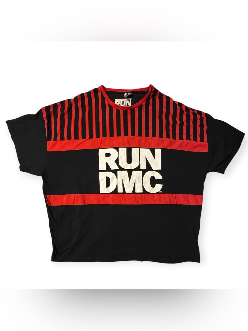 RUN DMC Men's Short Sleeve Graphic Tee in Black & Red